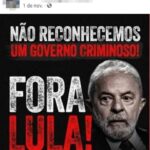 Postagem do acusado em seu perfil no Facebook são contra Lula. Ele é de direita mas é contrário às manifestações